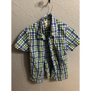 Boy's Dickies Plaid  Short‎ Sleeve Button Down Shirt Size Medium
